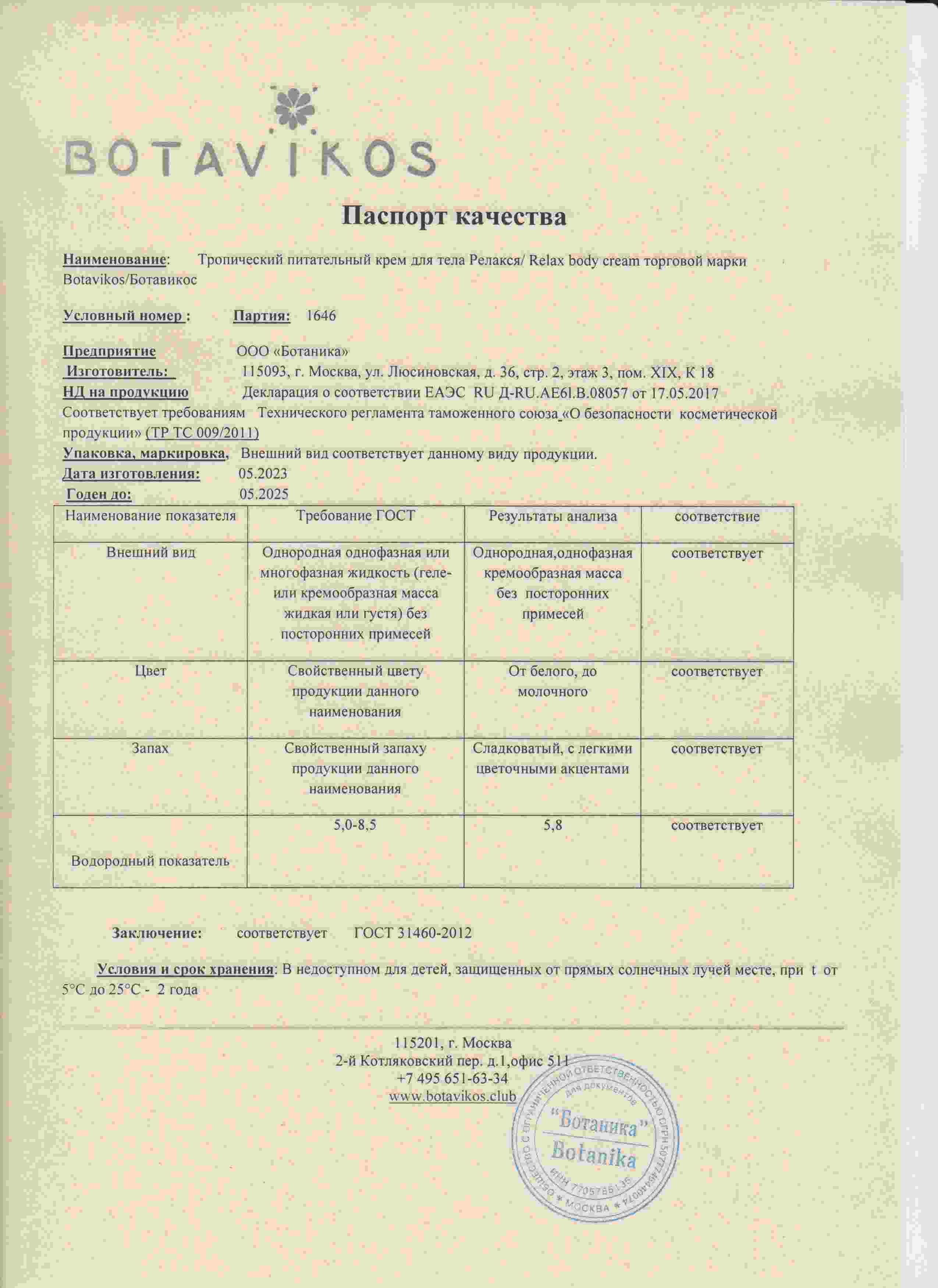 Паспорт №052023